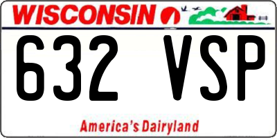 WI license plate 632VSP