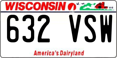 WI license plate 632VSW