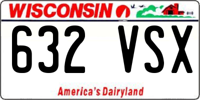 WI license plate 632VSX