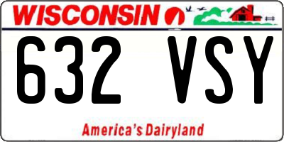 WI license plate 632VSY