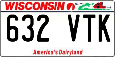 WI license plate 632VTK