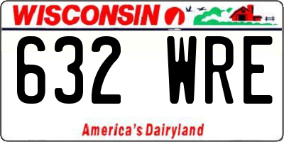 WI license plate 632WRE