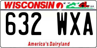 WI license plate 632WXA