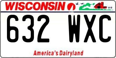 WI license plate 632WXC