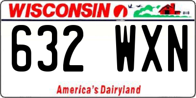 WI license plate 632WXN