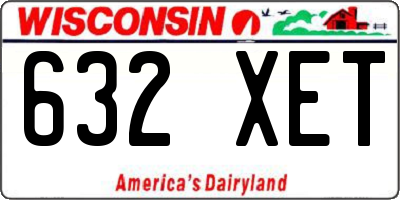 WI license plate 632XET