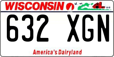 WI license plate 632XGN