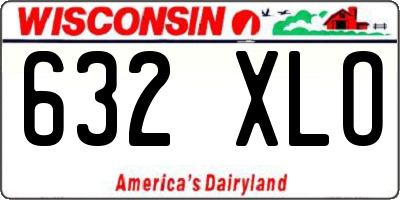 WI license plate 632XLO
