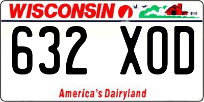 WI license plate 632XOD