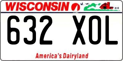 WI license plate 632XOL
