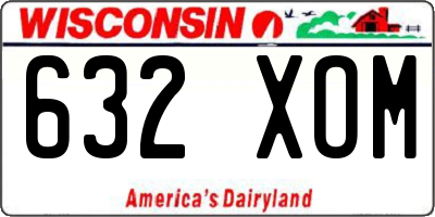 WI license plate 632XOM