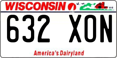 WI license plate 632XON