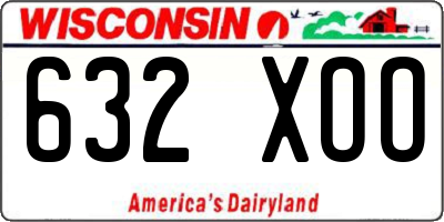 WI license plate 632XOO