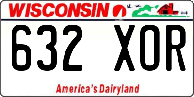 WI license plate 632XOR