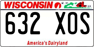 WI license plate 632XOS