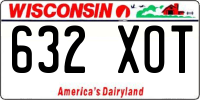 WI license plate 632XOT