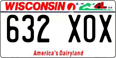 WI license plate 632XOX