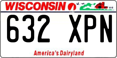 WI license plate 632XPN