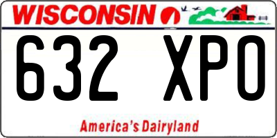 WI license plate 632XPO
