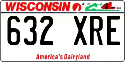 WI license plate 632XRE