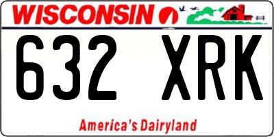 WI license plate 632XRK