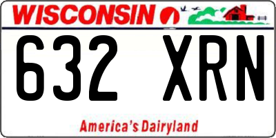 WI license plate 632XRN