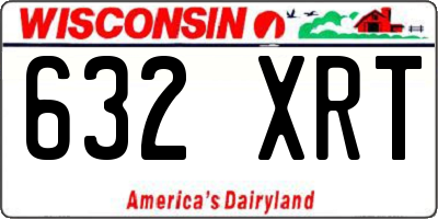 WI license plate 632XRT