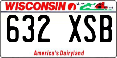 WI license plate 632XSB