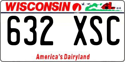 WI license plate 632XSC