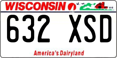 WI license plate 632XSD