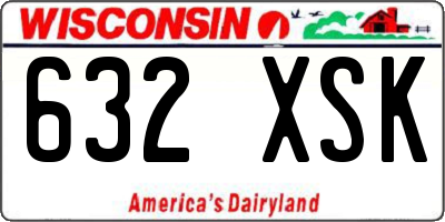 WI license plate 632XSK