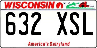 WI license plate 632XSL