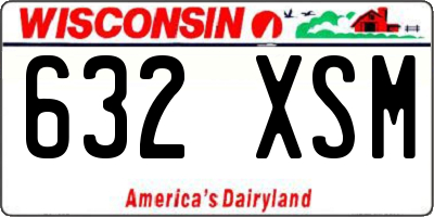 WI license plate 632XSM