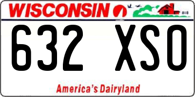 WI license plate 632XSO
