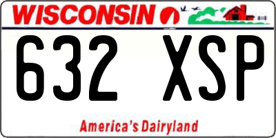WI license plate 632XSP
