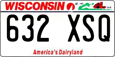 WI license plate 632XSQ