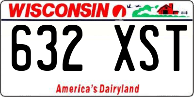 WI license plate 632XST