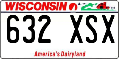 WI license plate 632XSX