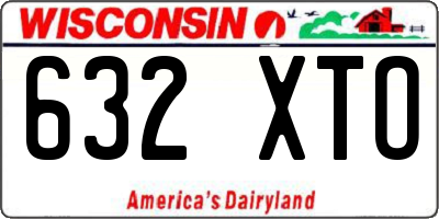 WI license plate 632XTO