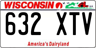 WI license plate 632XTV
