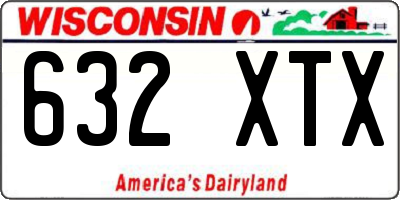 WI license plate 632XTX