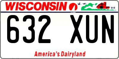 WI license plate 632XUN