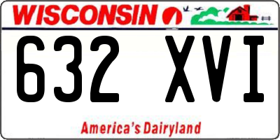 WI license plate 632XVI