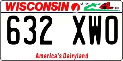 WI license plate 632XWO