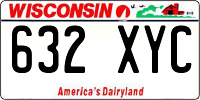 WI license plate 632XYC