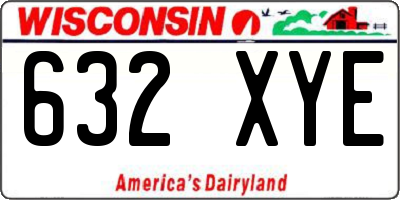 WI license plate 632XYE