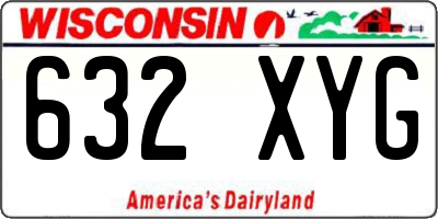 WI license plate 632XYG