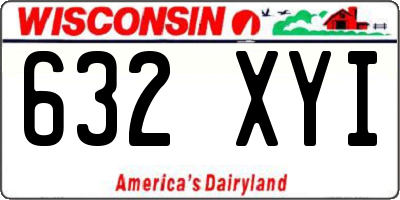 WI license plate 632XYI