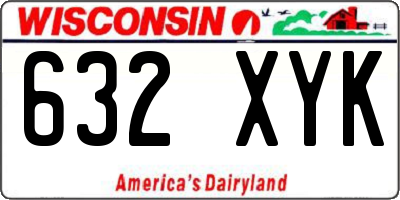 WI license plate 632XYK