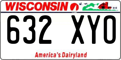WI license plate 632XYO